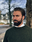 Donegal Jumper rundhalset sweater, Harris Green, Glenugie Nep lammeuld