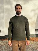 Donegal Jumper rundhalset sweater, Harris Green, Glenugie Nep lammeuld
