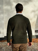 Donegal Jumper rundhalset sweater, Harris Green, Glenugie Nep lammeuld