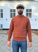 Donegal Jumper rundhalset sweater, Burnt Orange Rhum, Glenugie Nep lammeuld