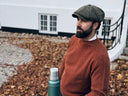 Donegal Jumper rundhalset sweater, Burnt Orange Rhum, Glenugie Nep lammeuld