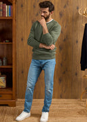Dorset lammeulds sweater, classic fit, herre, landscape (kost/pris)