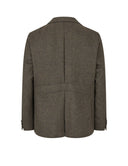 Henry Tweed Safari Blazer, mørk grøn melange