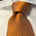 Slips, orange med hvide prikker, silke