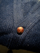 Edinburgh Wool Cardigan, Nero Navy marineblå, Geelong lammeuld