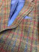 London tweed blazer, Harris Tweed, rød/blå tern 650