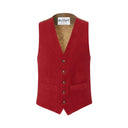 Moleskin Formal Moleskin Waistcoat vest, maroon rød, blød moleskin