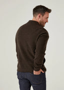 Ferndale Explorer strikket overshirt, herre, kogt lammeuld, cocoa