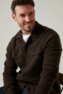 Ferndale Explorer strikket overshirt, herre, kogt lammeuld, cocoa
