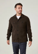 Ferndale Explorer strikket overshirt, herre, kogt lammeuld, cocoa