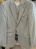 London blazer, ren silke, lys grå pepita houndstooth