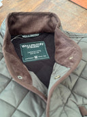 Charles quiltet vest med fløjlsdetaljer, olivengrøn