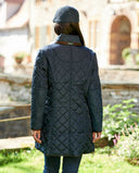Gabby quiltet jakke med Harris Tweed detaljer, marineblå
