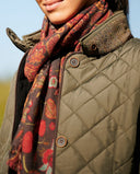 Gabby quiltet jakke med Harris Tweed detaljer, olivengrøn