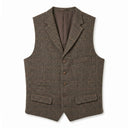 Wales tweed vest, Harris Tweed, highland green herringbone 643