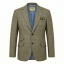 London blazer, silke, oliven m. røde overtern, farve 6142