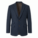 London tweed blazer, Harris Tweed, blå sildebensmønster 610