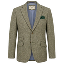 London tweed blazer, Harris Tweed, multi green tweed, farve 634