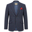 London tweed blazer, Harris Tweed, scottish blue 613
