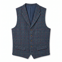 Wales tweed vest, Harris Tweed, scottish blue 613