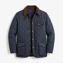 Boston quiltet jakke med Harris Tweed detaljer, blå