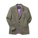 Carola blazer dame, ren silke, grøn med overtern, farve 320