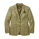 Carola blazer dame, ren silke, grøn med orange/grøn/dueblå overtern, farve 134