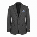 London tweed blazer, Harris Tweed, anthracite herringbone 686