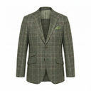 London blazer, letvægt sommerjakke, uld/silke, grøn sommer tern, farve 372