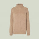 Oban Roll Neck rullekravesweater, Sandstorm lys camel, Geelong lammeuld
