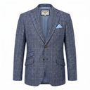 London blazer, letvægt sommerjakke, uld/silke, marineblå