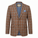 London blazer, letvægt sommerjakke, uld/silke, rust m.tern, farve 493