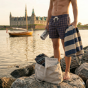 Badeshorts Italian Seventies, blå med mønster