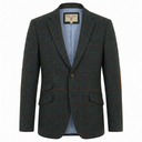 London tweed blazer, Harris Tweed, Royal green tweed, farve 677