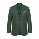 London blazer, letvægt sommerjakke, uld/silke, grøn meleret, farve 373