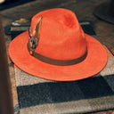 Brushed Wool Felt Fedora Hat - ginger