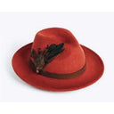 Brushed Wool Felt Fedora Hat - ginger