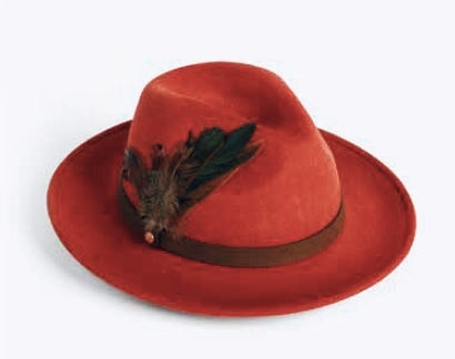 Brushed Wool Felt Fedora Hat - ginger