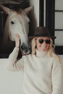 Glencoe Ladies Roll Neck rullekravesweater, Almond White, Geelong lammeuld