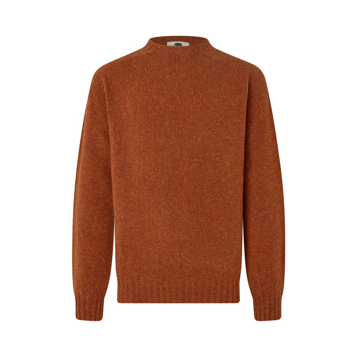 Donegal Jumper rundhalset sweater, Burnt Orange Rhum, Glenugie Nep lammeuld