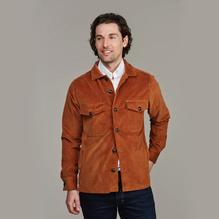 Keith overshirt, fløjl, soft orange