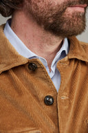 Keith overshirt, fløjl, mørk dark beige