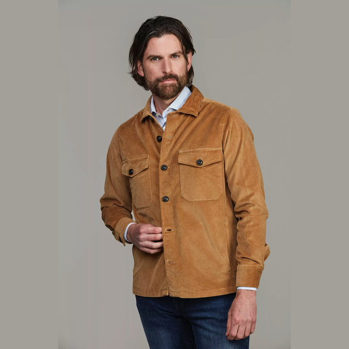 Keith overshirt, fløjl, mørk dark beige