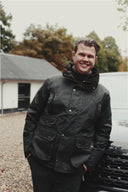 Hawthorn grøn oilskinsjakke, modern fit, mørk oliven