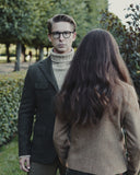 Henry Tweed Safari Blazer, mørk grøn melange