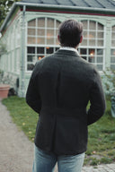 Henry Tweed Safari Blazer, mørk grøn melange