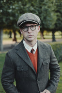 Henry Tweed Safari Blazer, mørk grøn melange
