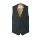 Iain vest, blue multi, Harris Tweed