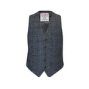Iain vest, grey/blue check, Harris Tweed