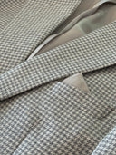 London blazer, ren silke, lys grå pepita houndstooth